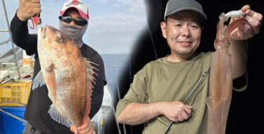ひとつテンヤ～アカイカ🦑のリレー便で出船しました(^_-)-☆